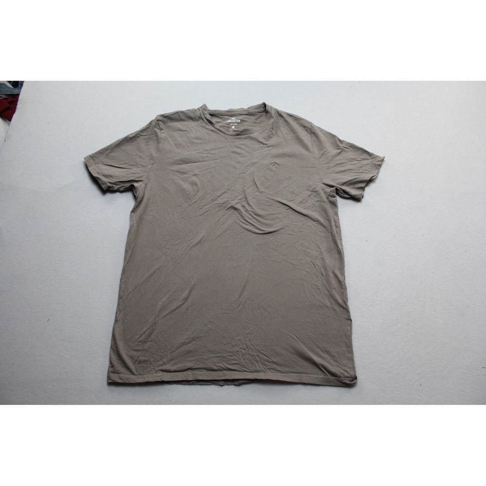 Hollister T-Shirt Mens Medium Brown Good Crew Neck Cotton Short Sleeve Logo